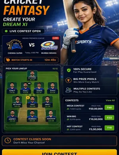 Come (come) fantasy cricket & matchday visual 3